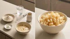 天かす（揚げ玉）を少量から手作り：粉と水だけでサクサクに仕上げるコツ